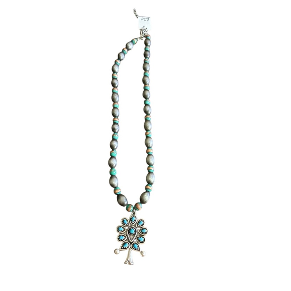 Turquoise•Silver Pendant Necklace